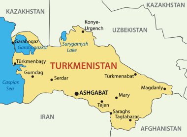 Türkmenistan - vektör harita