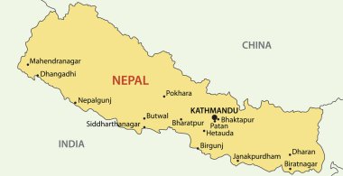 Demokratik Cumhuriyeti, nepal - vektör harita