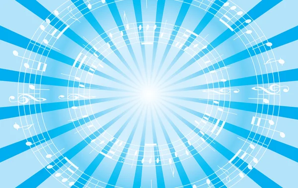 Luz azul música vector fondo con rayos radiales — Archivo Imágenes Vectoriales