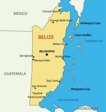 Belize - vektör harita