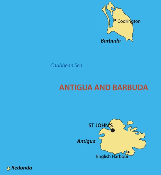 Antigua i barbuda - mapa wektor — Wektor stockowy