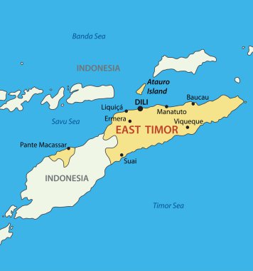 Democratic Republic of Timor-Leste - East Timor - vector map clipart