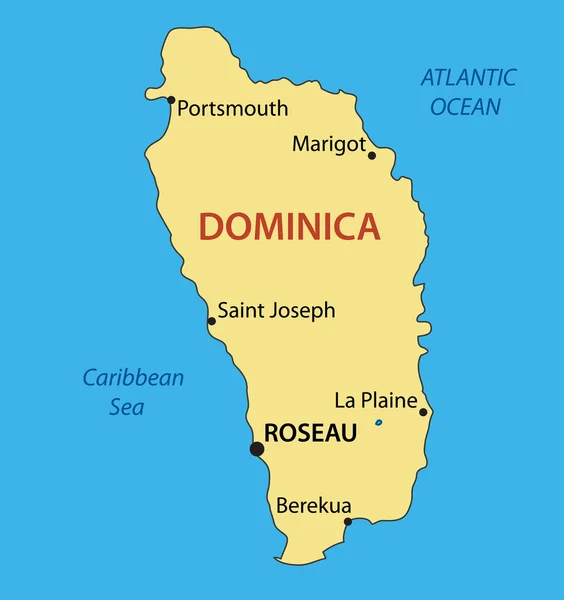 Commonwealth Dominika - vektör harita — Stok Vektör