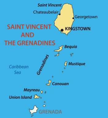 Saint Vincent and the Grenadines - vector map clipart