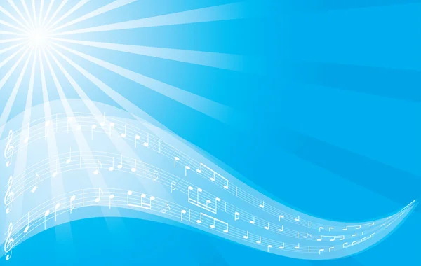 Музыкальный векторный фон - синий флаер — стоковый вектор