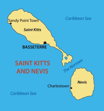 saint kitts ve nevis - vektör harita Federasyonu