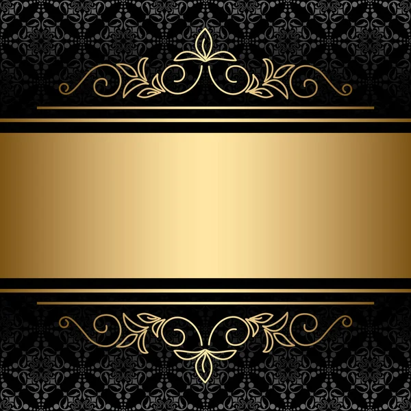 Black background with golden decorations - vector — Stock Vector