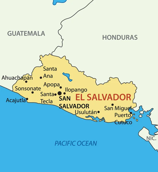 El Salvador - mapa vectorial — Archivo Imágenes Vectoriales