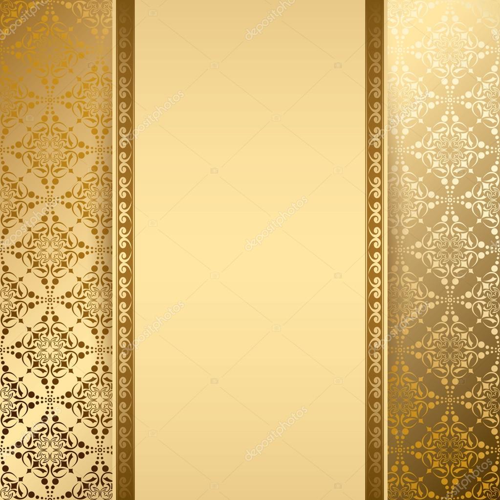 Gold background with vintage pattern - vector — Stock Vector #35676747