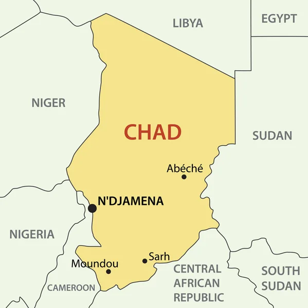 República de Chad - mapa vectorial — Archivo Imágenes Vectoriales