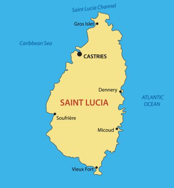 Saint lucia - vektör harita