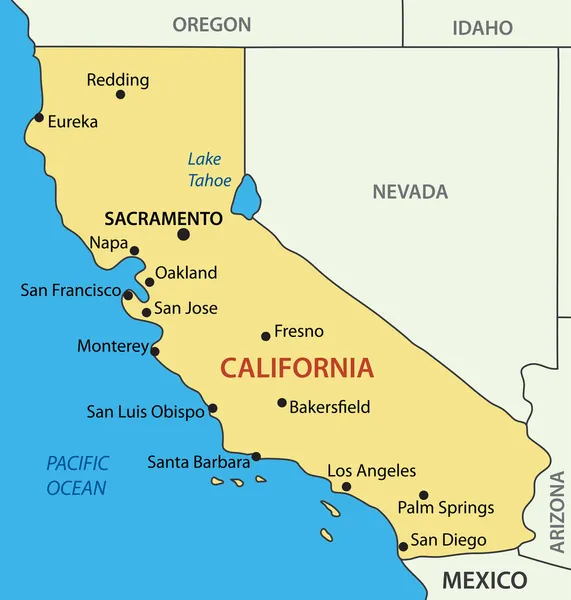 California - mapa vectorial — Vector de stock