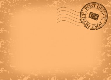 eski kartpostal ile posta damgası - vektör
