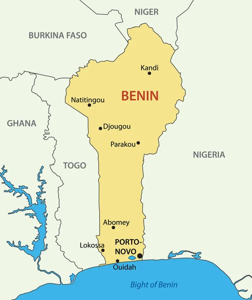 República de Benín - mapa vectorial — Vector de stock