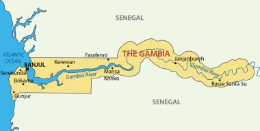 vektör harita - Gambiya Cumhuriyeti