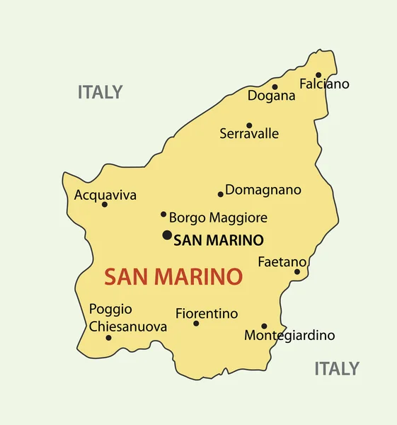 República de San Marino - mapa vectorial — Vector de stock