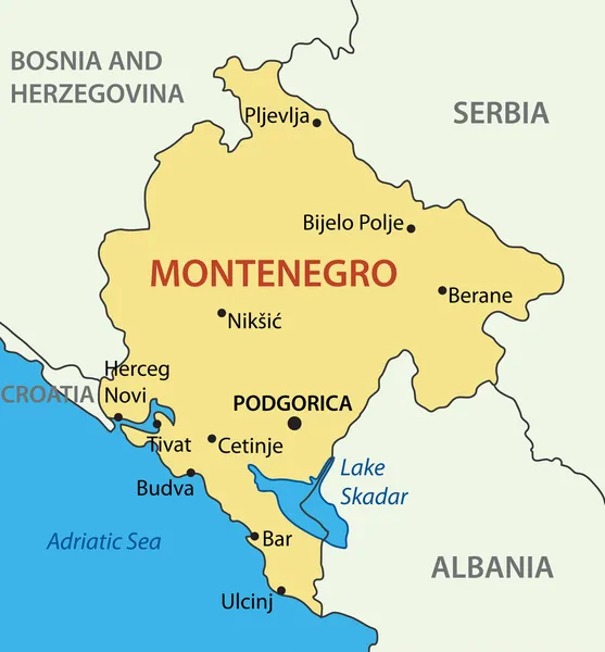 Montenegro - mapa vectorial — Archivo Imágenes Vectoriales