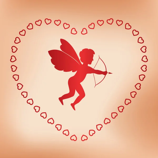 Romantic card with angel for valentine day - vector — Stock Vector