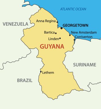 guyana kooperatif Cumhuriyeti - vektör harita