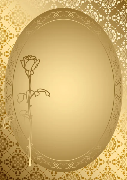 Gold romantische Karte mit goldenem Ornament - Vektor — Stockvektor