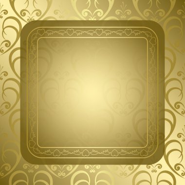 sfondo dorato luminoso ornamento d'oro e cornice - vettoriale