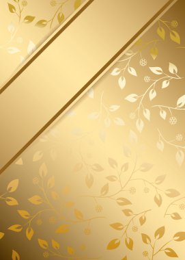 altın arka plan ile altın çiçek süsleme - vektör