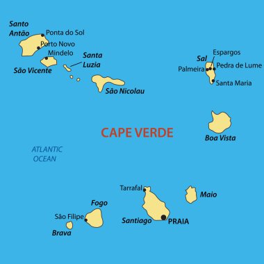 cabo verde - vektör harita Cumhuriyeti