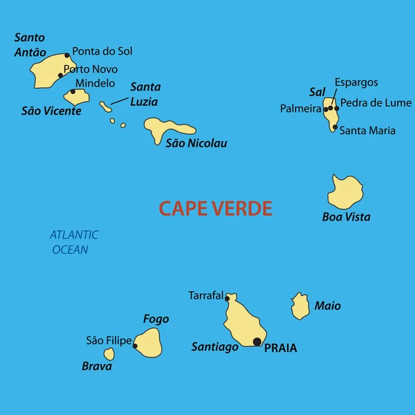 Repubblica di Cabo Verde - mappa vettoriale — Vettoriale Stock