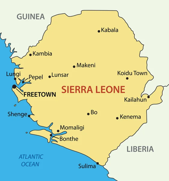 Sierra leone Cumhuriyeti - vektör harita — Stok Vektör