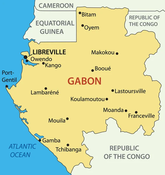 Gabun - gabunische Republik - Vektorkarte — Stockvektor