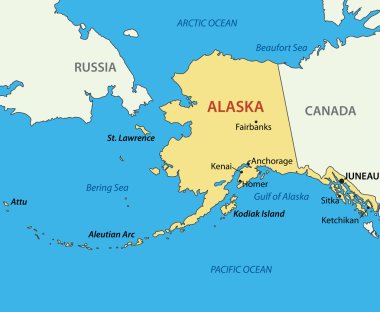Alaska - vektör harita