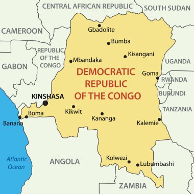 Demokratik Kongo Cumhuriyeti-vektör harita