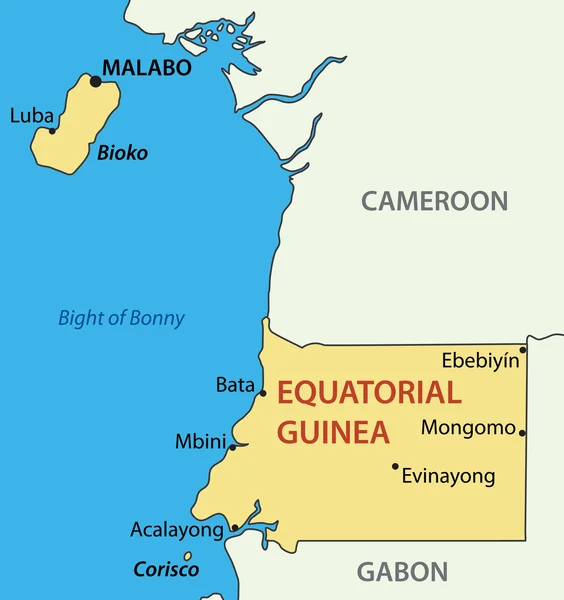 República de Guinea Ecuatorial - mapa vectorial — Vector de stock