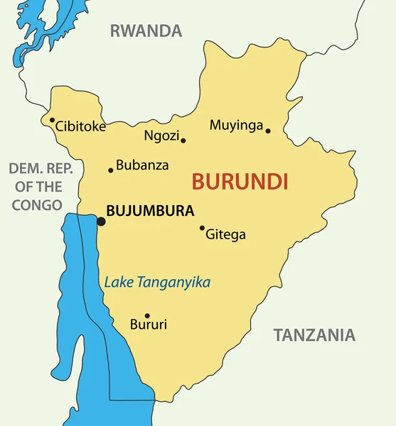 Республика Бурунди - векторная карта — стоковый вектор
