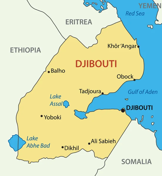 Republic of Djibouti - vector map — Stock Vector