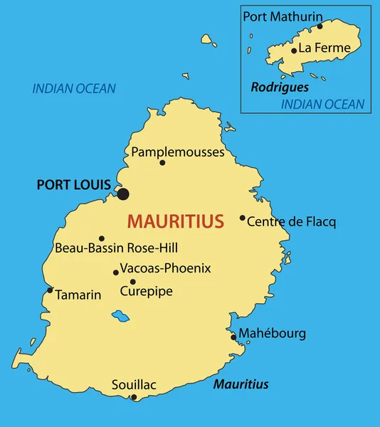 Республика Маврикий - векторная карта — стоковый вектор