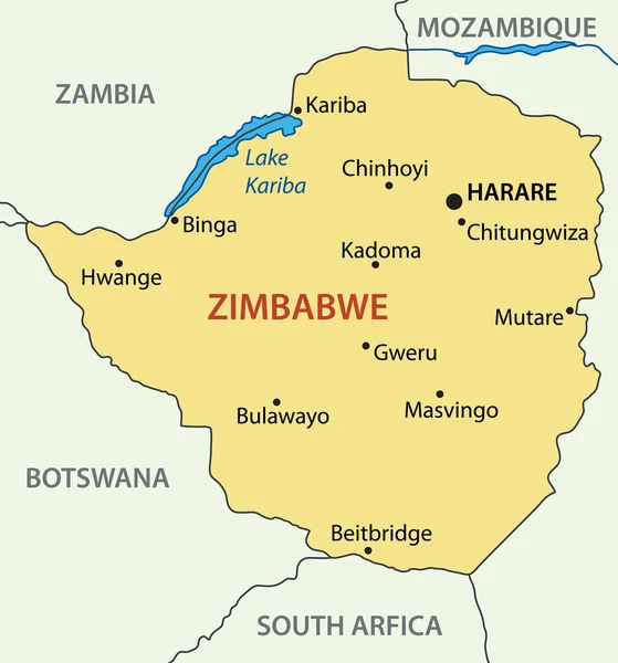 Republic of Zimbabwe - vector map — Stock Vector