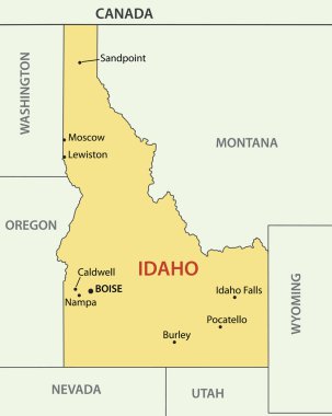 Idaho - vektör harita
