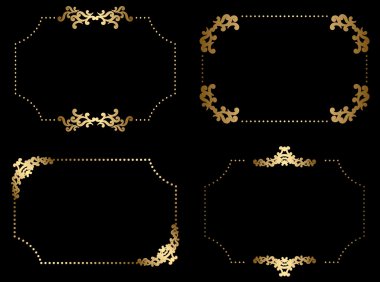 Arapça elemanları - vektör kümesi ile Altın çerçeveler