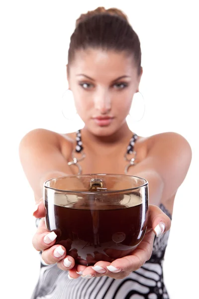 Woman with cup of tea — Stock Photo, Image