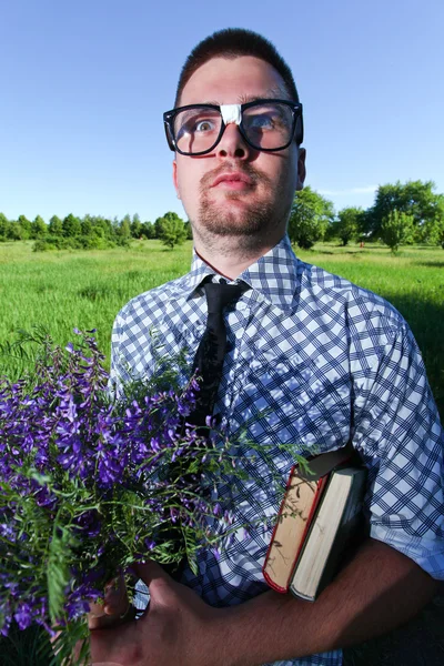 En man i glas — Stockfoto