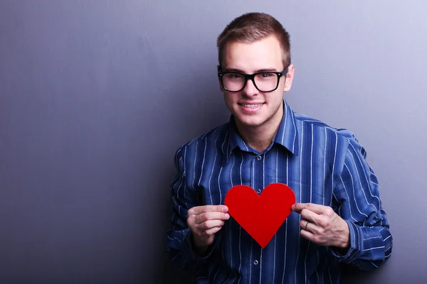 Man with heart — Stock Photo, Image