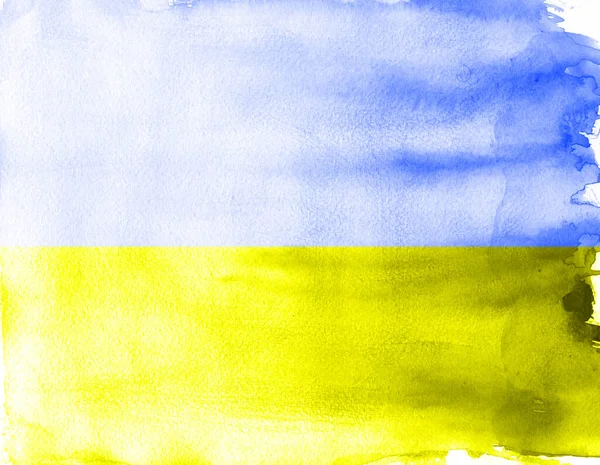 Modello acquerello giallo e blu Bandiera Ucraina — Foto Stock