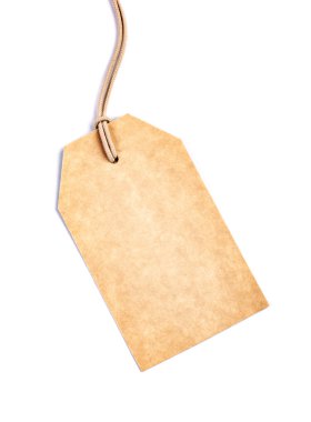 boş etiket üzerinde beyaz izole