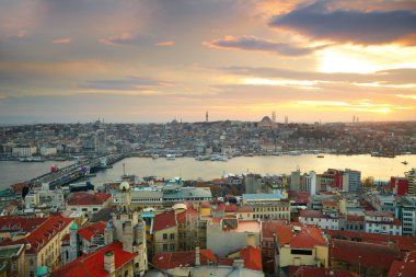 İstanbul günbatımı panorama