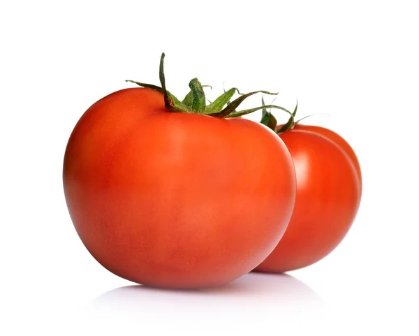 Dwa pomidory izolowane na białym tle — Zdjęcie stockowe