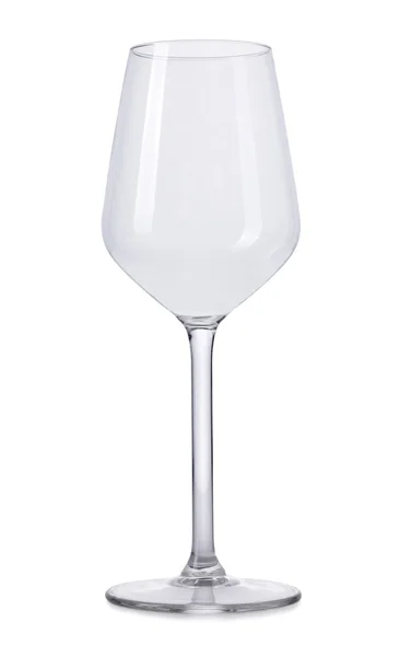 Vidrio de vino vacío aislado sobre fondo blanco — Foto de Stock