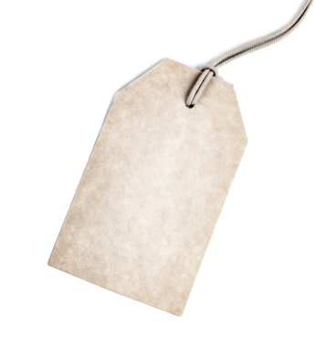 boş etiket üzerinde beyaz izole