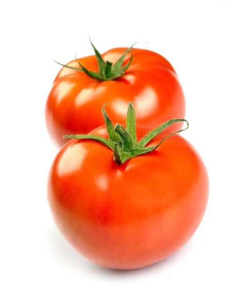 Zwei Tomaten isoliert auf weißem Hintergrund — Stockfoto