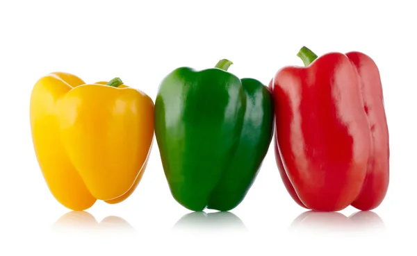 Tres colores Paprika aislado en blanco —  Fotos de Stock